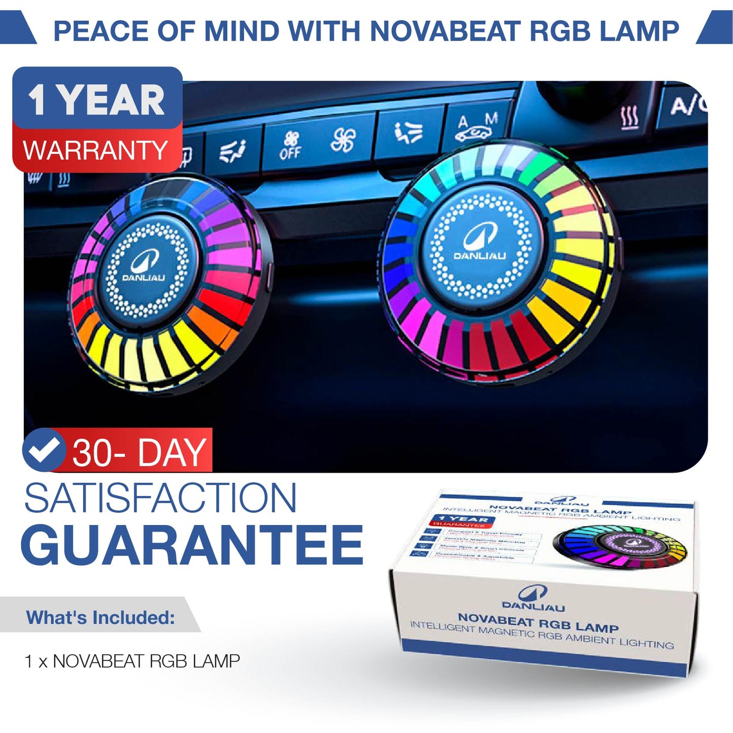DANLIAU™ Smart RGB Rhythm Light – Dynamic Music-Activated LED Ambient Light with App Control & Stereo Lighting Effects